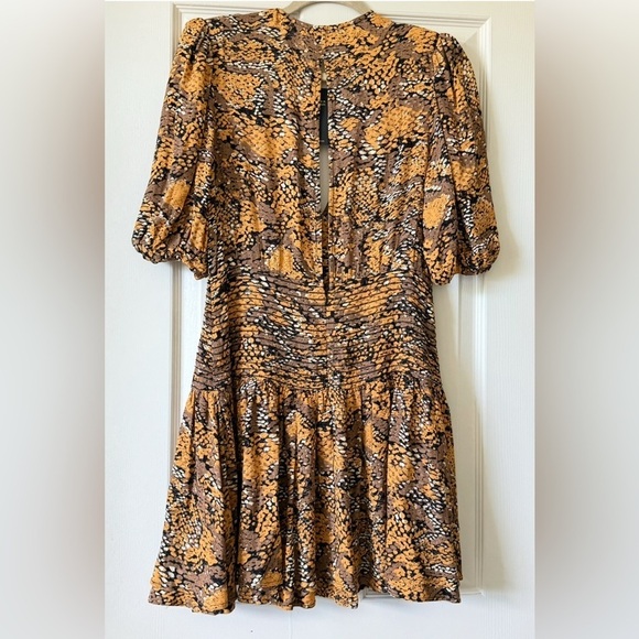 New AFRM Camila Animal Print Mini Dress Women’s M Golden Autumn Snake - Picture 5 of 17